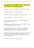 Foundations of CMHC Exam 1 Question and answers already passed 