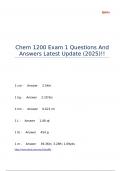 Chem 1200 Exam 1 Questions And Answers Latest Update &lpar;2025&rpar;&excl;&excl;