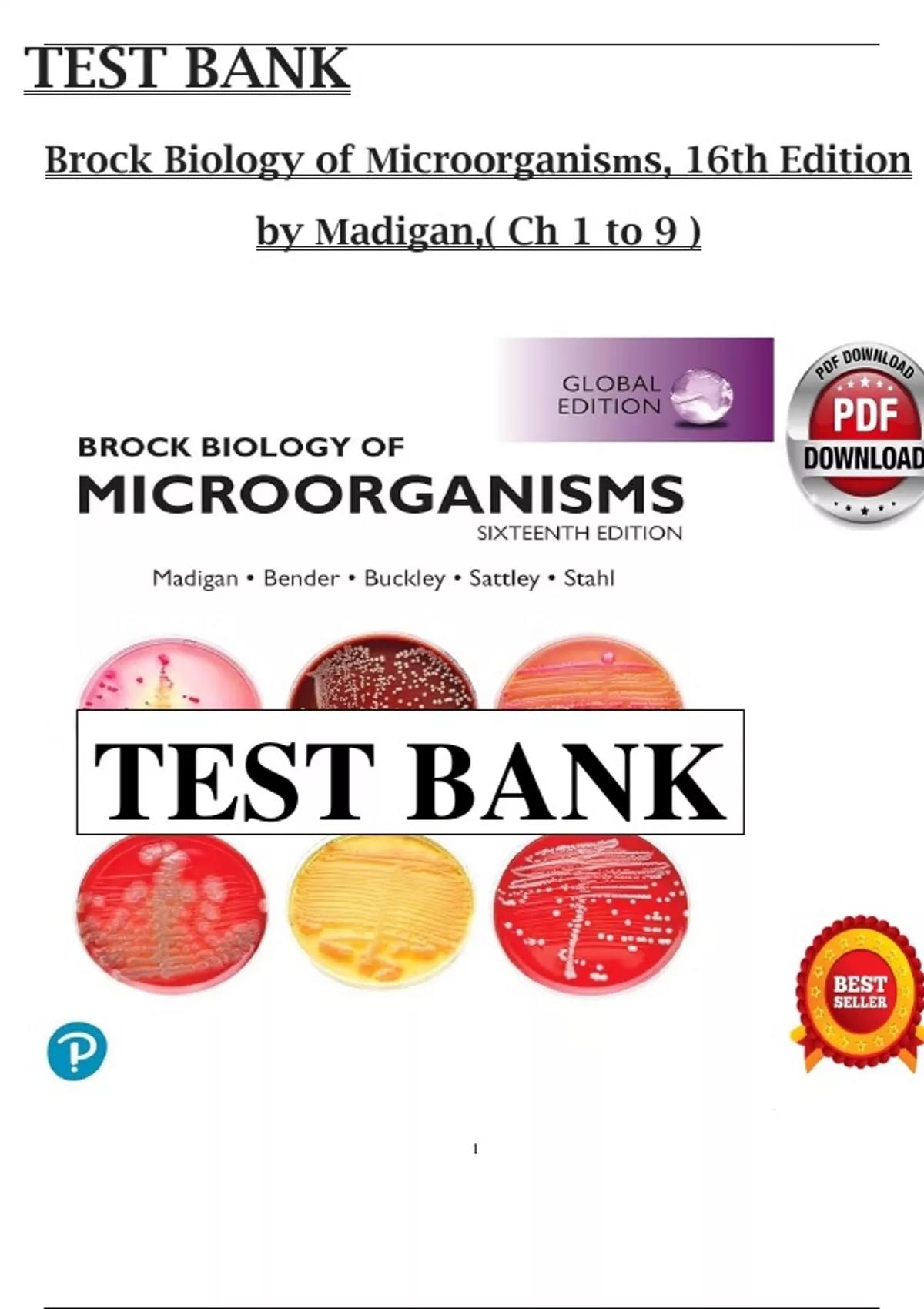 Test Bank Brock Biology Of Microorganisms Global Edition 16th Edition