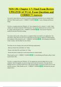 NOS 130- Chapter 1-7&colon; Final Exam Review  UPDATED ACTUAL Exam Questions and  CORRECT Answers