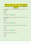 Midterm Review For NOS 120 UPDATED  ACTUAL  Exam Questions and CORRECT  Answers