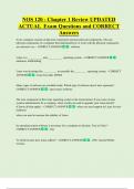 NOS 120 - Chapter 1 Review UPDATED  ACTUAL  Exam Questions and CORRECT  Answers 