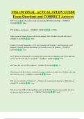 NOS 110 FINAL  ACTUAL STUDY GUIDE    Exam Questions and CORRECT Answers