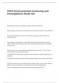 CDFA Environmental monitoring and Investigations Study Set Questions and Answers