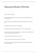 Measuring Verification CDFA Exam Questions and Correct Answers