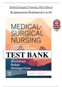 2025 UPDATEDTEST BANK FOR MEDICAL SURGICAL NURSING 10TH EDITION IGNATAVICIUS WORKMAN WITH FULLY UPDATED CHAPTERS&period; GUARANTEED EXAM EXCELLENCE