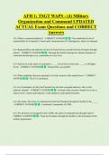 AFH 1&semi; TSGT WAPS - &lpar;4&rpar; Military  Organization and Command UPDATED  ACTUAL Exam Questions and CORRECT  Answers 