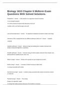  Biology 1610 Chapter 6 Midterm Exam Questions With Solved Solutions&period;