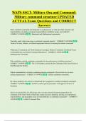 WAPS SSGT- Military Org and Command-  Military command structure UPDATED   ACTUAL Exam Questions and CORRECT  Answers 
