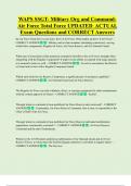 WAPS SSGT- Military Org and Command-  Air Force Total Force UPDATED  ACTUAL  Exam Questions and CORRECT Answers