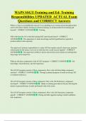 WAPS SSGT-Training and Ed- Training  Responsibilities UPDATED  ACTUAL Exam  Questions and CORRECT Answers