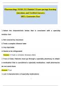 Pharmacology NURS 251 Module 9 Exam &lpar;2025 &sol; 2026&rpar; portage learning&sol; ABC nursing&sol;Geneva College Questions and Verified Answers&comma; 100&percnt; Guarantee Pass
