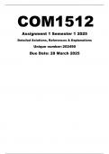 COM1512 Assignment 1 &sol; Semester 1 2025 &lpar;202490&rpar; - DUE 28 March 2025&period;
