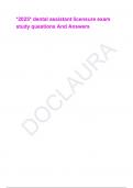 &ast;2025&ast; dental assistant licensure exam study questions And Answers