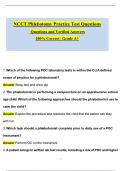 PHLEBOTOMY NCCT PRACTICE TEST  &lpar;Latest 2025 &sol; 2026 Update&rpar; Questions and Verified Answers &vert; 100&percnt; Correct &vert; Grade A&plus;