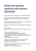 DaVita star learning questions with answers 2025