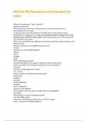 NCLEX PN LATEST VERSION questions with answers 