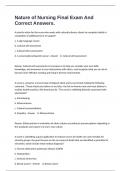 Nature of Nursing Final Exam And Correct Answers&period;