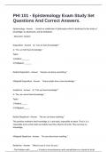 PHI 101 - Epistemology Exam Study Set Questions And Correct Answers&period;