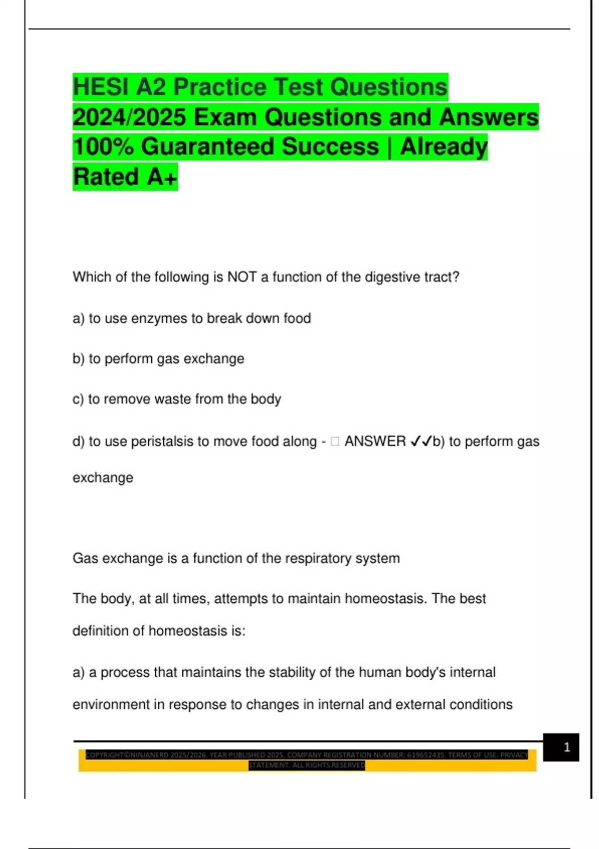 HESI A2 Practice Test Questions 2024/2025 Exam Questions and Answers ...