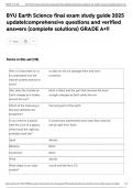 BYU Earth Science final exam study guide 2025 update&vert;comprehensive questions and verified answers &lpar;complete solutions&rpar; GRADE A&plus;&excl;&excl;