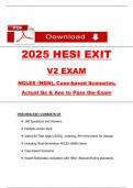 2026&sol;2027 HESI Exit RN Exam V2 Actual Qs & Ans to Pass the Exam &lpar;NGN style Qs & Case studies&rpar;&comma; 100&percnt; Verified