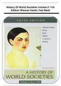 History Of World Societies Volume 2 11th Edition Wiesner Hanks Test Bank