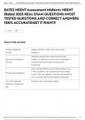 BATES HEENT Assessment Midterm&colon; HEENT &lpar;Bates&rpar; 2025 REAL EXAM QUESTIONS &vert;MOST TESTED QUESTIONS AND CORRECT ANSWERS &vert;100&percnt; ACCURATE&vert;GET IT RIGHT&excl;&excl;