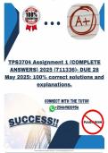 TPS3704 Assignment 1 &lpar;COMPLETE ANSWERS&rpar; 2025 &lpar;711336&rpar;- DUE 28 May 2025
