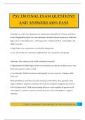 PSY 130 FINAL EXAM QUESTIONS AND ANSWERS 100&percnt; PASS