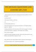 PSY 130 EXAM 2 QUESTIONS AND ANSWERS 100&percnt; PASS