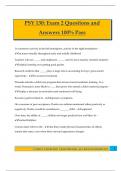 PSY 130&colon; Exam 2 Questions and Answers 100&percnt; Pass 