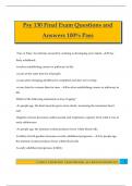 Psy 130 Final Exam Questions and Answers 100&percnt; Pass