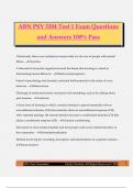 ABN PSY 3304 Test 1 Exam Questions and Answers 100&percnt; Pass
