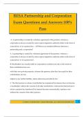RESA Partnership and Corporation Exam Questions and Answers 100&percnt; Pass