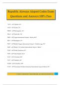 Republic Airways Airport Codes Exam Questions and Answers 100&percnt; Pass