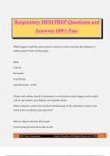 Respiratory HESI PREP Questions and Answers 100&percnt; Pass