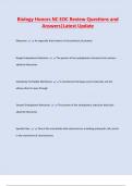 Biology Honors NC EOC Review Questions and  Answers&vert;Latest Update