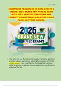 CHAMPIONS PRINCIPLES OF REAL ESTATE 2  &lpar;TEXAS&rpar; 2025&vert; BRAND NEW ACTUAL EXAM  WITH 100&percnt; VERIFIED QUESTIONS AND  CORRECT SOLUTIONS&vert; GUARANTEED VALUE  PACK&vert; ACE YOUR GRADES&period; 