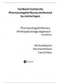 Test Bank for Pharmacology for Nurses&colon; A Pathophysiologic Approach 6th Edition &lpar;Adams&comma; 2020&rpar;&comma; Chapter 1-50 &vert; All Chapters
