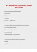 BOC Microbiology Questions and Answers  100&percnt; Solved