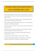 STARGUARD EXAM QUESTIONS AND ANSWERS 100&percnt; PASS