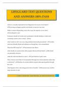 LIFEGUARD TEST QUESTIONS AND ANSWERS 100&percnt; PASS