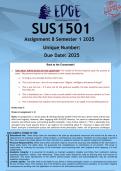 SUS1501 Assignment 8 PORTFOLIO (ANSWERS) Semester 1 2025 - DISTINCTION GUARANTEED