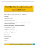 Utah SFO Final Exam Questions and Answers 100&percnt; Pass