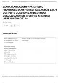 SANTA CLARA COUNTY PARAMEDIC PROTOCOLS EXAM NEWEST 2025 ACTUAL EXAM COMPLETE QUESTIONS AND CORRECT DETAILED ANSWERS &lpar;VERIFIED ANSWERS&rpar; &vert;ALREADY GRADED A&plus;