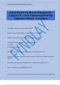 Agricultural Crop Disease Management - Category 1C - Iowa Commercial Pesticide Applicator Manual - Vocabulary