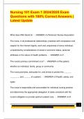 Nursing 101 Exam 1 2024&sol;2025 Exam  Questions with 100&percnt; Correct Answers &vert;  Latest Update