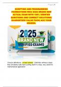 SCRIPTING AND PROGRAMMING  FOUNDATIONS WGU 2025&vert; BRAND NEW  ACTUAL EXAM WITH 100&percnt; VERIFIED  QUESTIONS AND CORRECT SOLUTIONS&vert;  GUARANTEED VALUE PACK&vert; ACE YOUR  GRADES&period; 