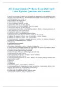 ATI Comprehensive Predictor Exam 2025 April Latest Updated Questions and Answers